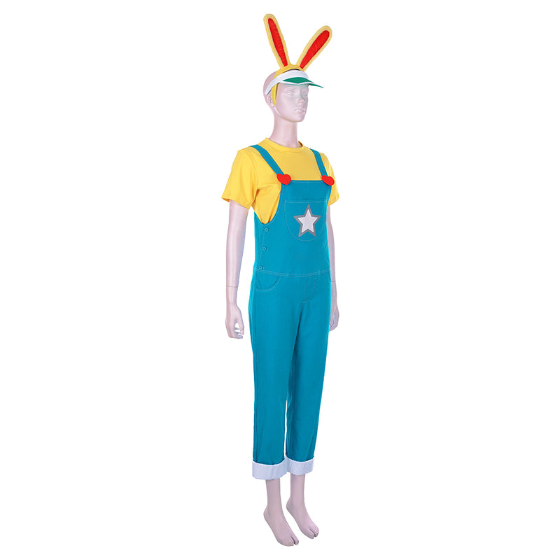 Animal Crossing: New Horizons-Zipper T. Bunny Men T-shirt Overalls Outfits Halloween Carnival Costume Cosplay Costume