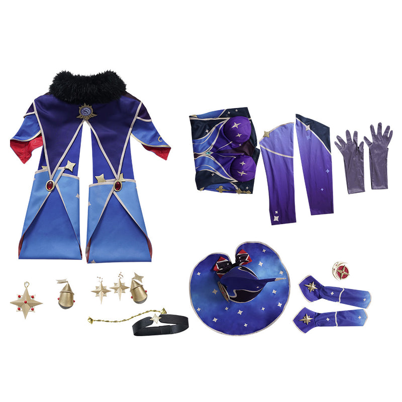 Genshin Impact Mona Cosplay Costume Dress Outfits Halloween Carnival Suit