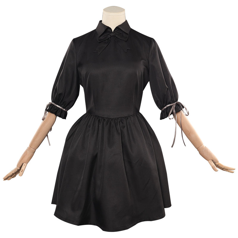 maid dress party city Women's Gothic Lace Doll Short Sleeve Dress, Black/White, Assorted Sizes, Wearable Costume for Halloween