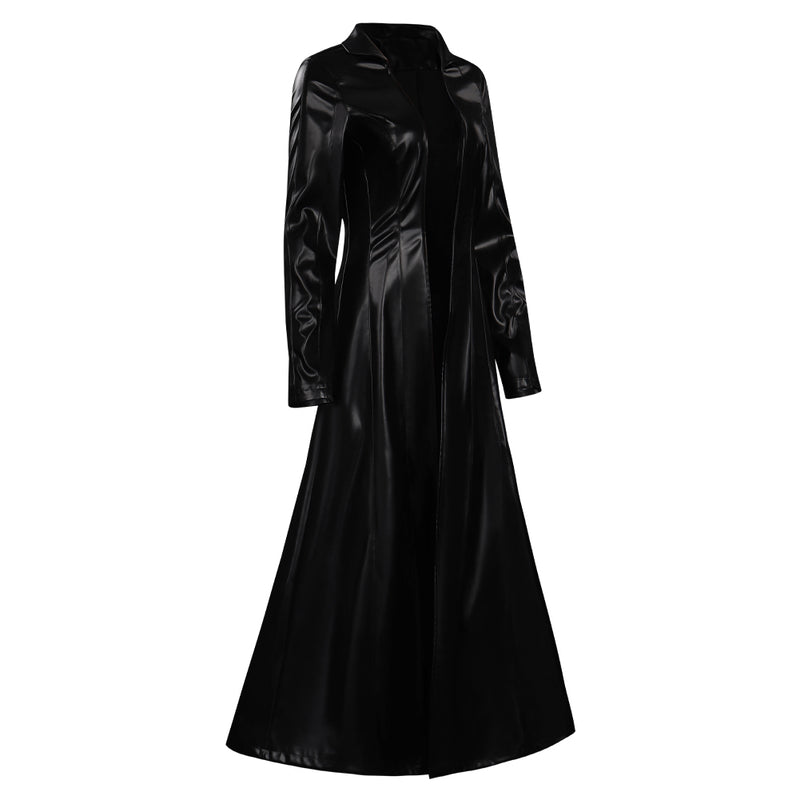 The Matrix Resurrections Trinity Coat Dress Outfits Halloween Carnival