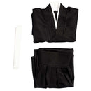 Men Black Japanese Kimono Outfits Halloween Carnival Suit Cosplay Costume