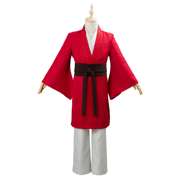 Movie Mulan 2020 Princess Hua Mulan Red Fancy Dress Chinese Han Fu Kids/Children Halloween Carnival Outfit Cosplay Costume