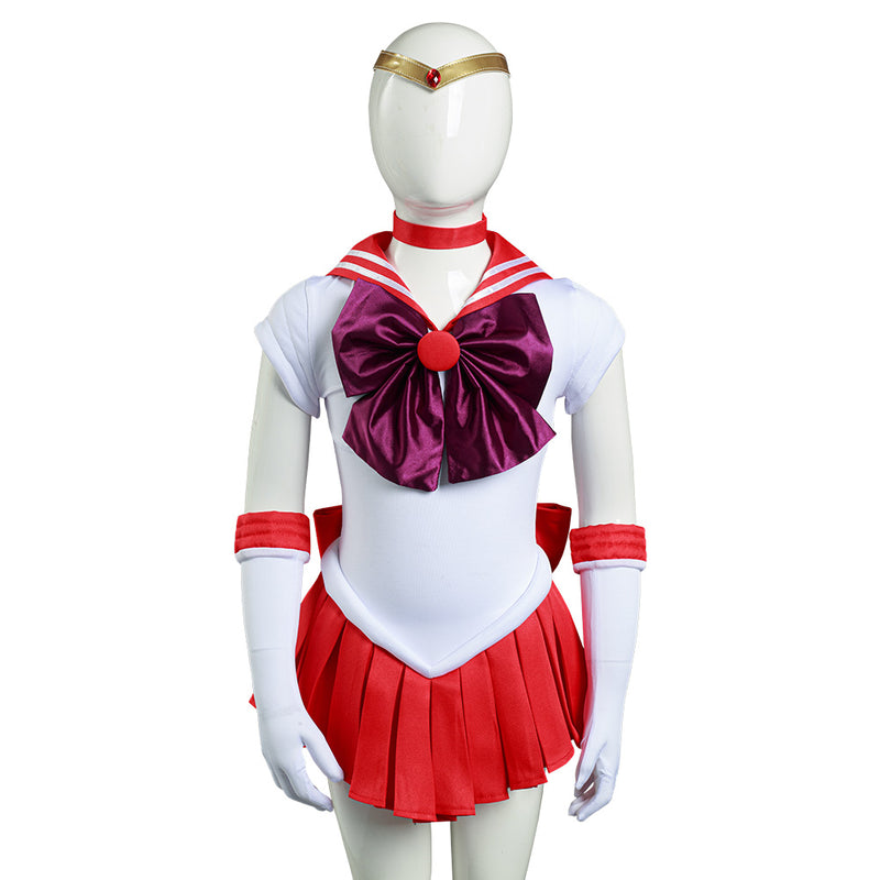 Sailor Moon Hino Rei Kids Children Girls Dress Outfits Halloween Carnival Suit Cosplay Costume