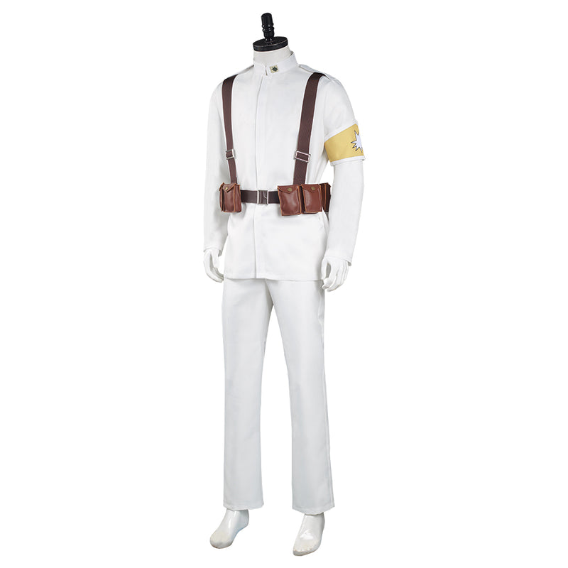 Army White Uniform Outfits Halloween Carnival Suit Cosplay Costume
