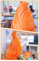 Orange Hamster Cloak Marmot Groundhog Flannel Blancket