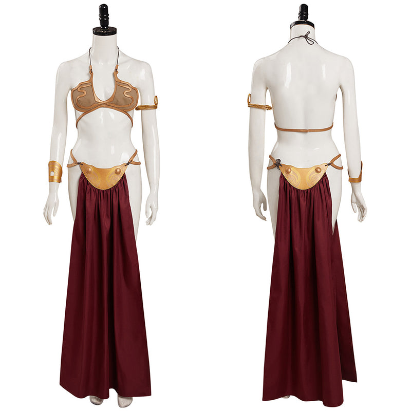 Leia Cosplay Costume Slave Leia Metal Bikini Outfits Halloween Carnival Suit