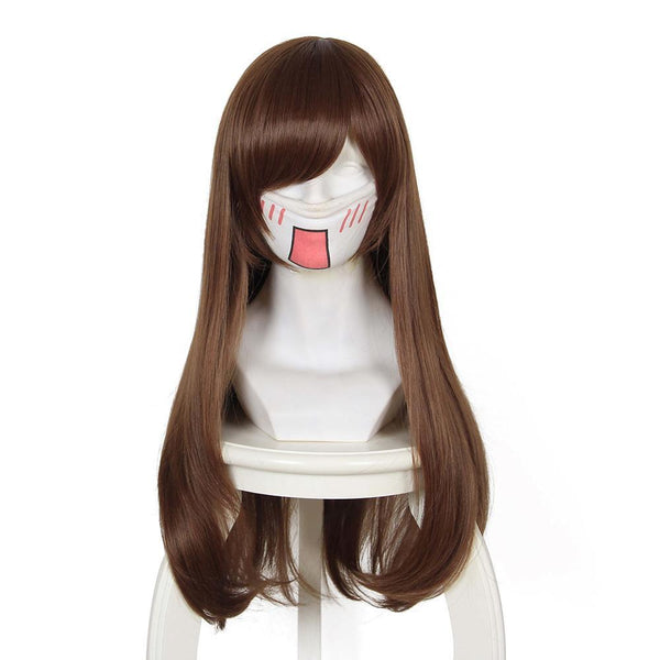 DVA Hana Song cosplay wig Overwatch OW cosplay wig Brown long hair