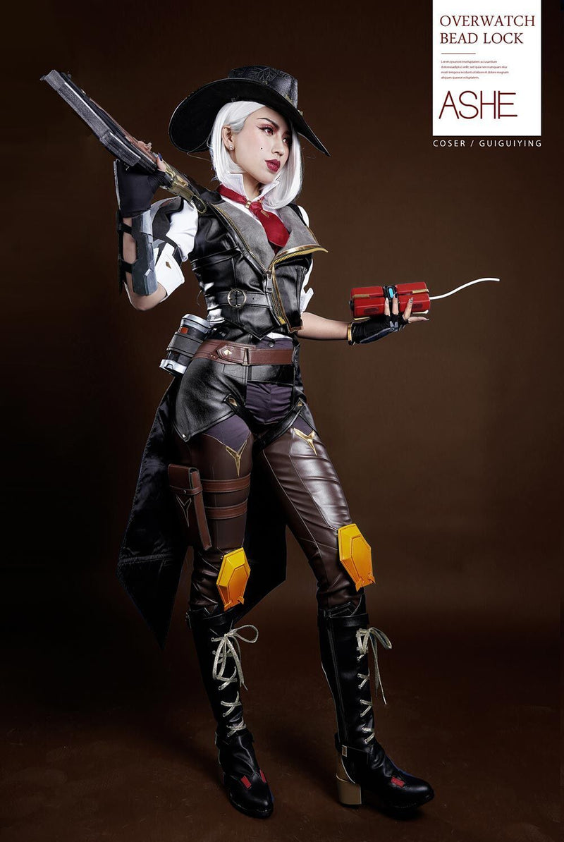 Overwatch Ashe Elizabeth Caledonia Outfit Halloween Carnival Suit Cosplay Costume
