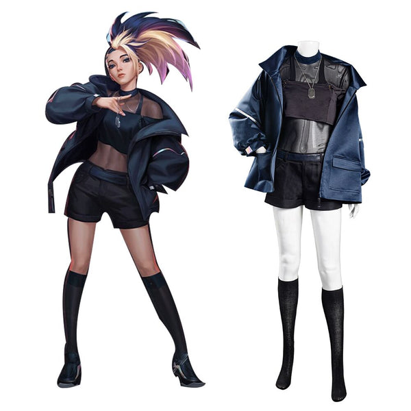 League of Legends LOL KDA Groups Akali Halloween Carnival Suit Cosplay Costume