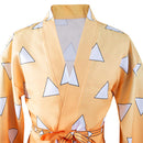 Agatsuma Zenitsu Halloween Carnival Suit with Earrings Belt Cosplay Costume