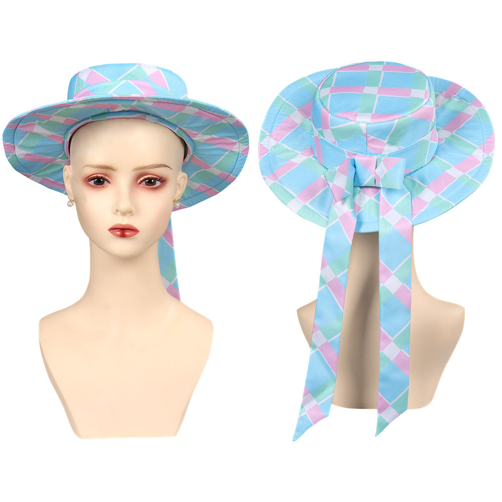Cossky 2023 Doll Movie Blue Female Hat Cap Party Carnival Halloween Cosplay Accessories