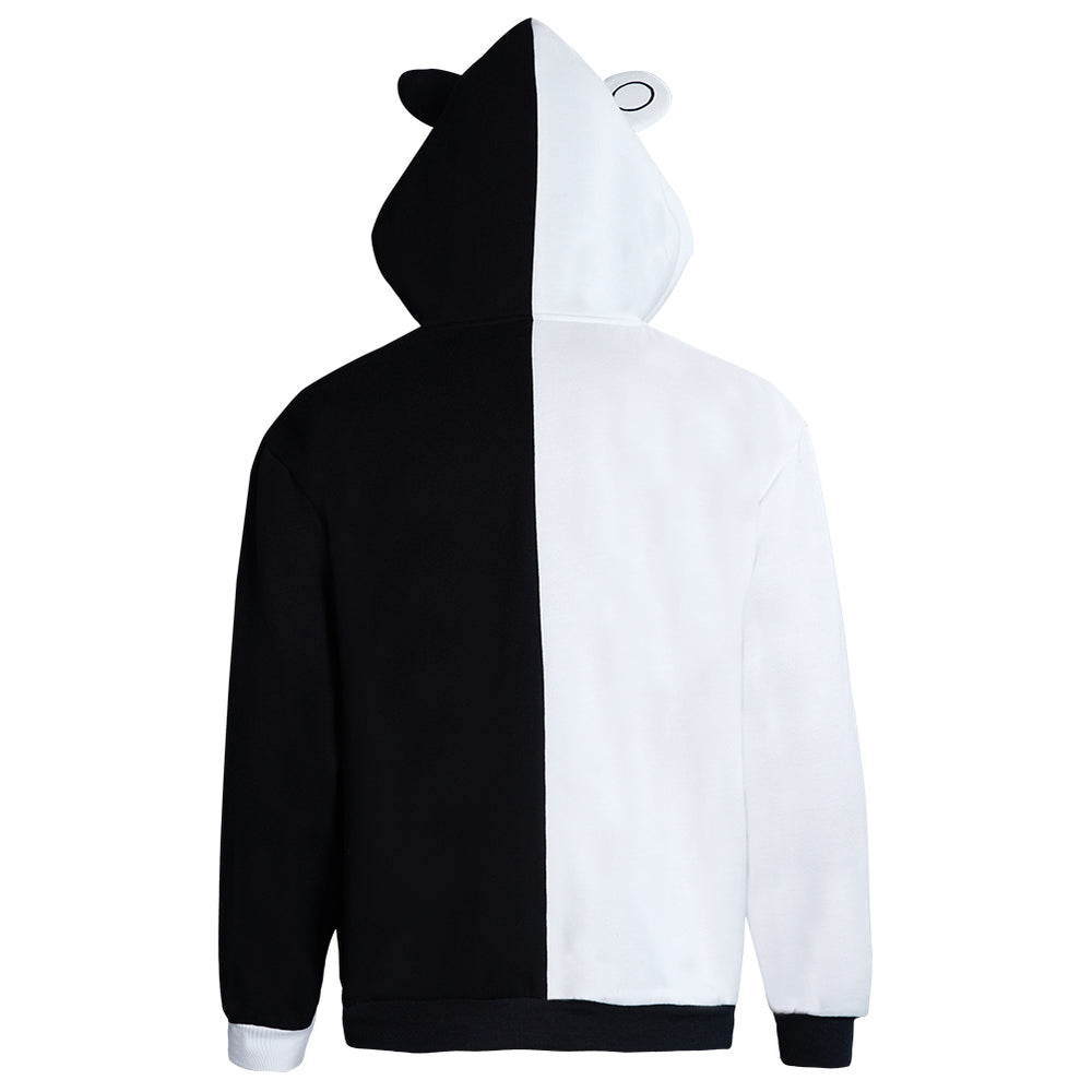 Danganronpa Dangan Ronpa Monokuma Hoodie Black and White Bear Zipper J
