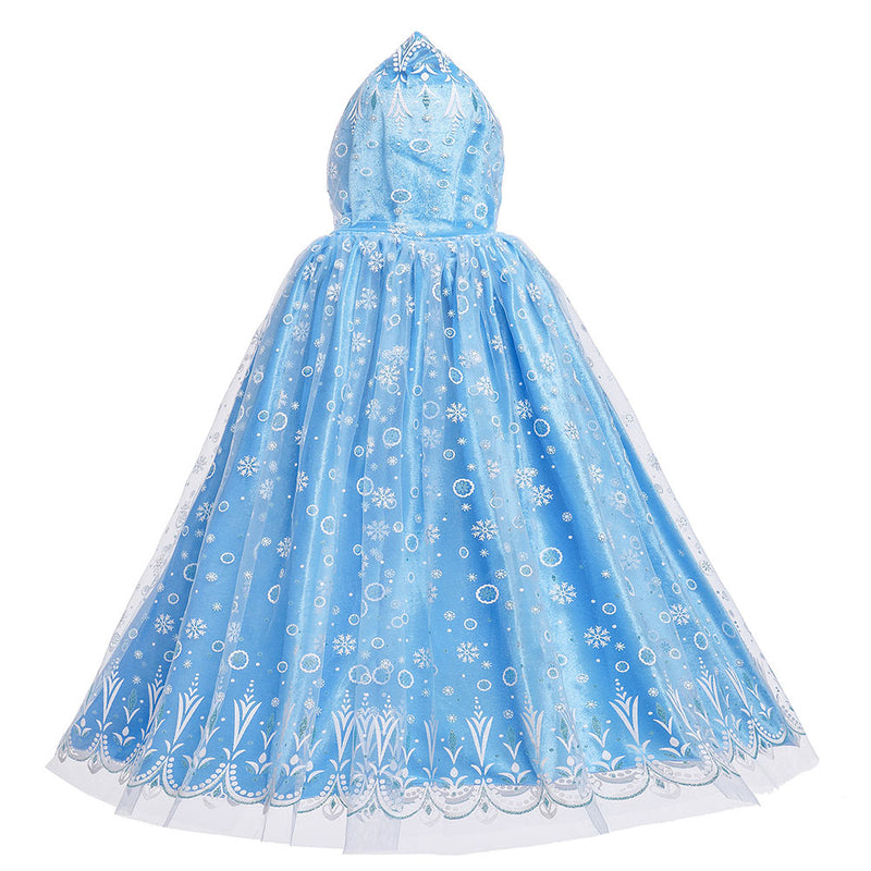 Frozen Princess Elsa Cloak Halloween Carnival Suit Cosplay Costume for Kids Children