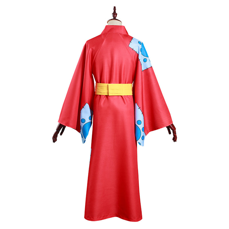 In Stock One Piece Wano Country Monkey D. Luffy Cosplay Costume Kimono  Outfits Halloween Carnival Suit