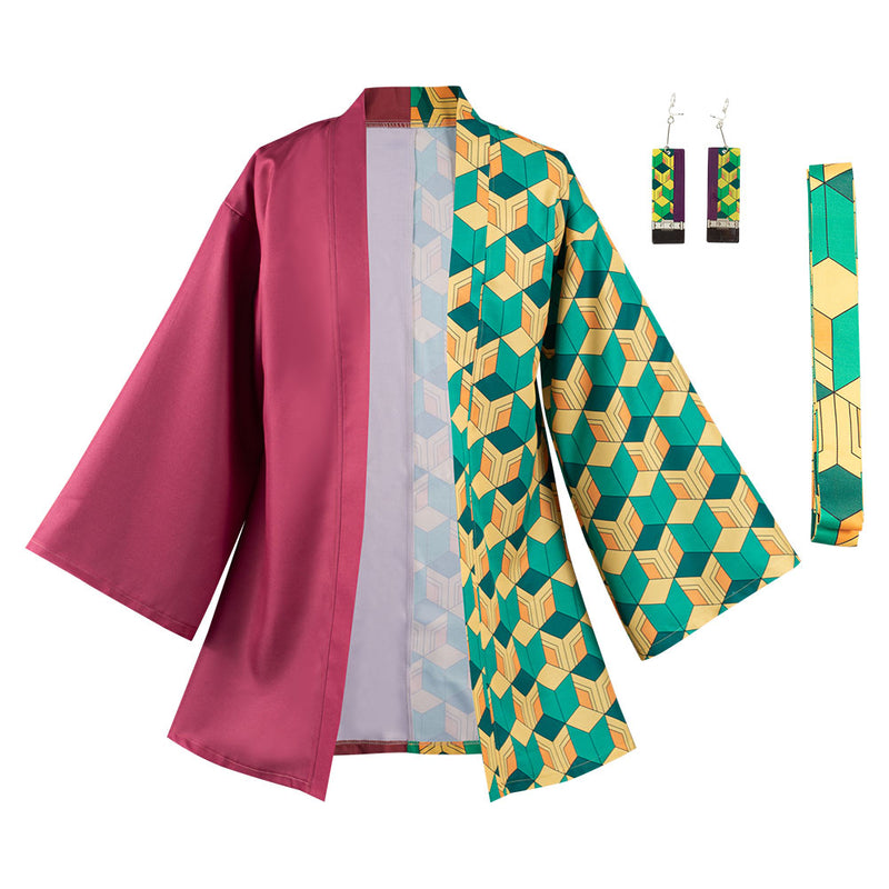 Tomioka Giyuu Coat with Earrings Belt Cosplay Costume