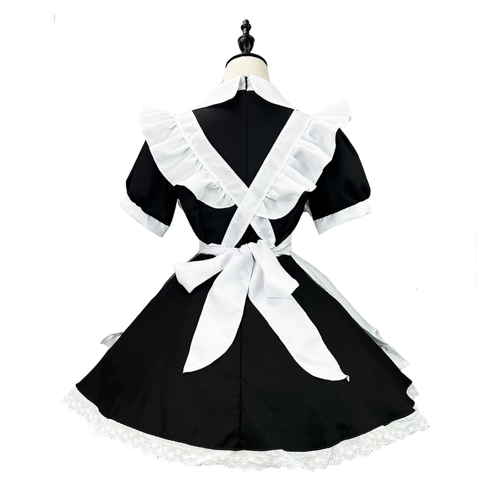 K-ON Akiyama Mio Women Maid Dress Party Carnival Halloween Cosplay Costume