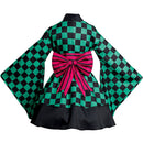 Anime Kamado Tanjiro Women Gress Dress Outfits Party Carnival Halloween Cosplay Costume