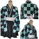 Anime Kamado Tanjiro Women Lolita Kimono Dress Outfits Party Carnival Halloween Cosplay Costume