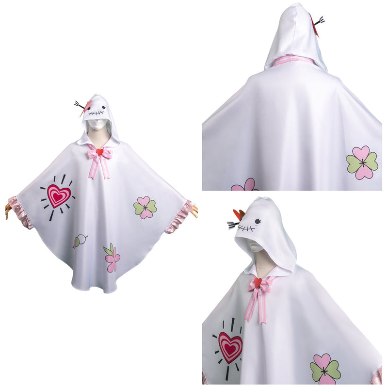 Anime Kanroji Mitsuri White Unisex Ghost Hooded Cape Party Carnival Halloween Cosplay Costume Accessories