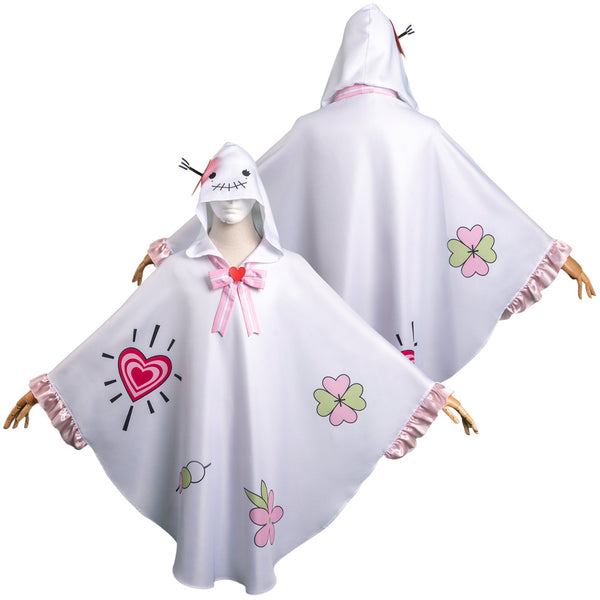 Anime Kanroji Mitsuri White Unisex Ghost Hooded Cape Party Carnival Halloween Cosplay Costume Accessories