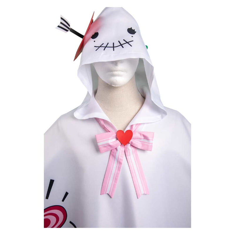 Anime Kanroji Mitsuri White Unisex Ghost Hooded Cape Party Carnival Halloween Cosplay Costume Accessories