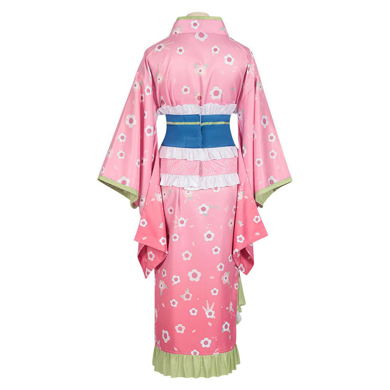 Anime Kanroji Mitsuri Women Pink Kimono Party Carnival Halloween Cosplay Costume