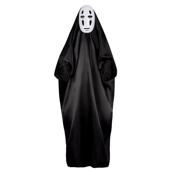 Anime Spirited Away No Face Men Black Cloak Tailcoat Party Carnival Halloween Cosplay Costume