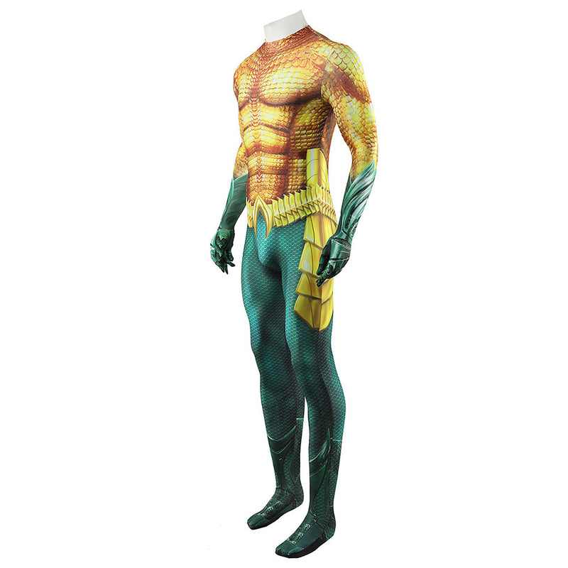 Aquaman and the Lost Kingdom Movie Arthur Curry Golden Jumpsuit Party Carnival Halloween Cosplay Costume