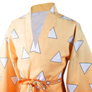 Agatsuma Zenitsu Halloween Carnival Suit with Earrings Belt Cosplay Costume