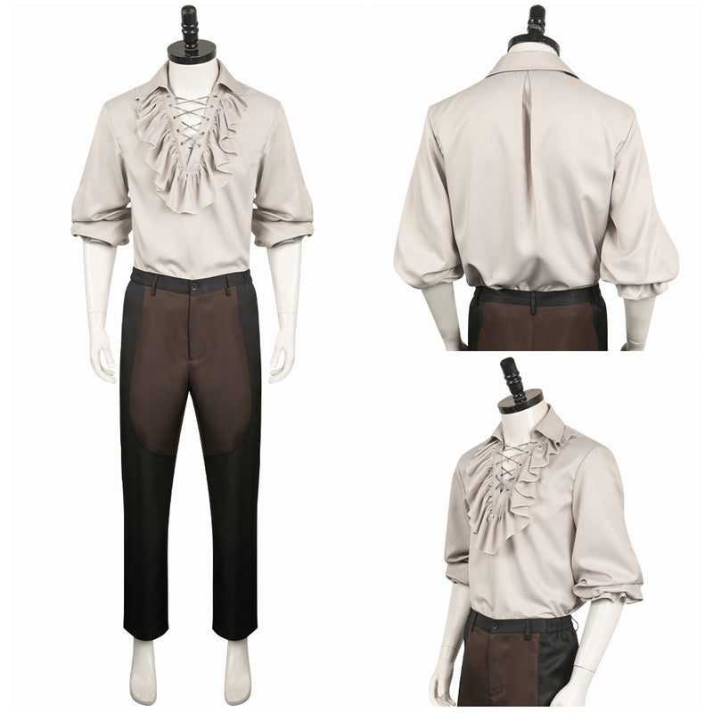astarion card sleeves BG3 Astarion Eccentric Clothes Medieval Shirt Pants Wig Full Set Halloween Cosplay Costume