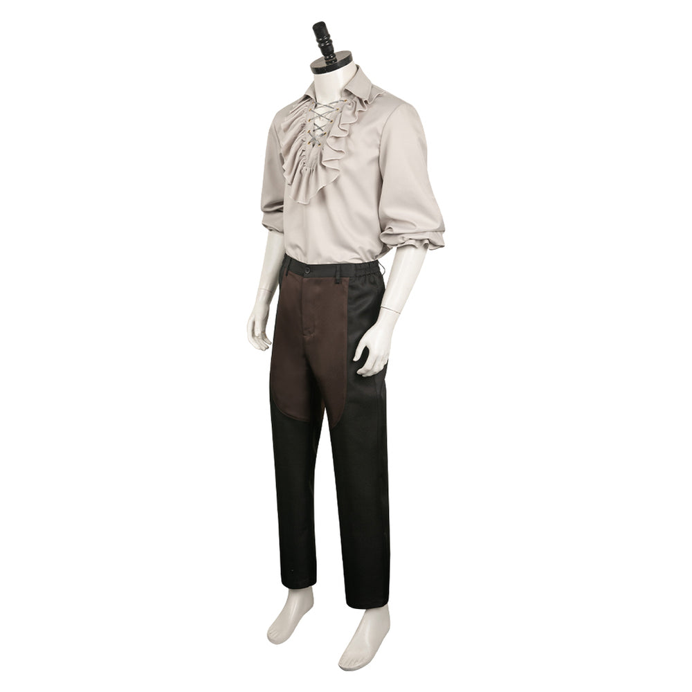 BG3 Astarion Eccentric Clothes Medieval Shirt Pants Wig Full Set Halloween  Cosplay Costume