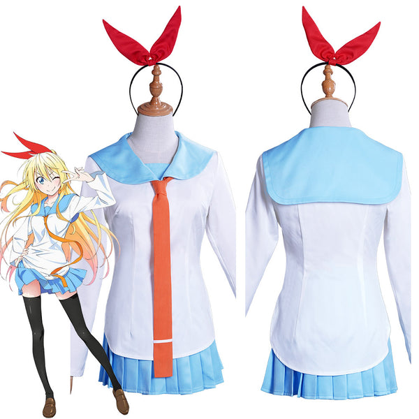 Nisekoi: False Love Chitoge Kirisaki Sailor Suit School Uniform Outfits Halloween Carnival Suit Cosplay Costume