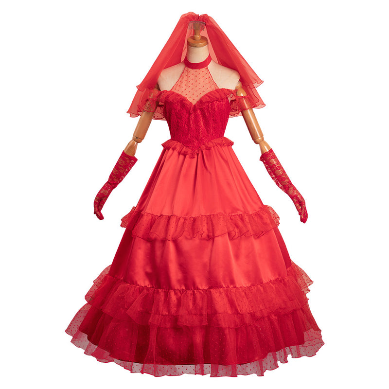 red beetlejuice wedding dress Costume Adult - Lydia Bride Beetlejuice Costume - Lydia Costume - Red Dress - Red Costume