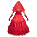 Beetlejuice Lydia Deetz Original Design Red Silks Sexy Adult Wedding Dress Party Carnival Halloween Cosplay Costume