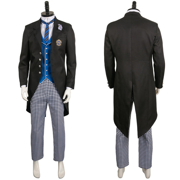 Black Butler Anime Lawrence Bluewer Black Outfit Party Carnival Halloween Cosplay Costume