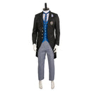 Black Butler Anime Lawrence Bluewer Black Outfit Party Carnival Halloween Cosplay Costume