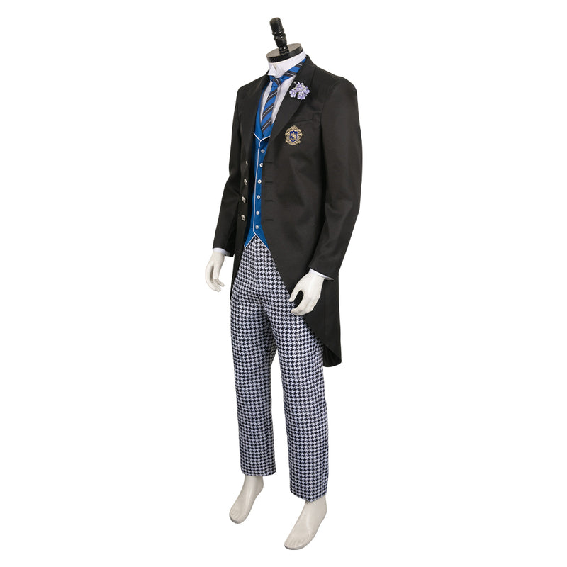 Black Butler Anime Lawrence Bluewer Black Outfit Party Carnival Halloween Cosplay Costume
