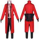 Black Butler Anime Ronald Knox Red Outfit Party Carnival Halloween Cosplay Costume