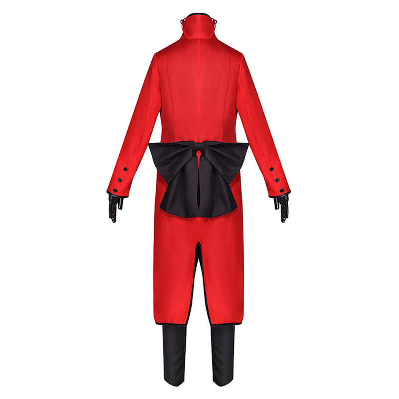 Black Butler Anime Ronald Knox Red Outfit Party Carnival Halloween Cosplay Costume