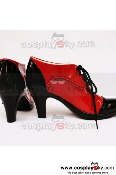 Black Butler Grell Cosplay Shoes Boots Black and Red