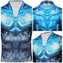 Blue Beetle Jaime Reyes Blue Printed Jacket Party Carnival Halloween Cosplay Costume