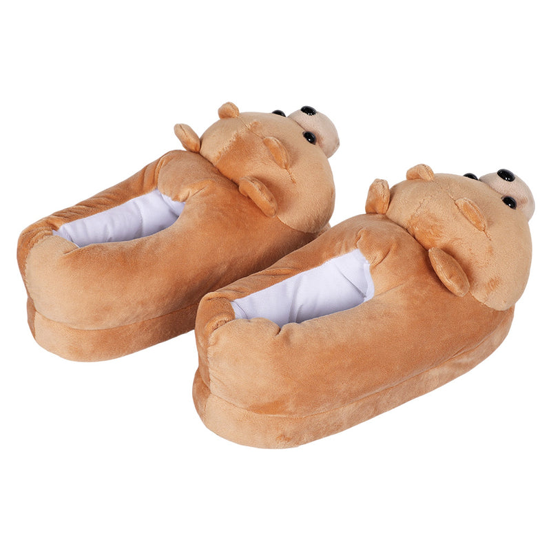 Brown Bear Plush Slippers Cosplay Shoes Halloween Costumes Accessory