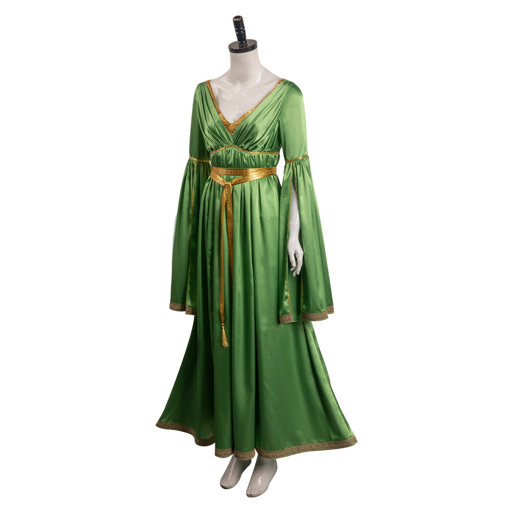 Leia Cosplay Costume Green Dress Outfits Halloween Carnival Suit