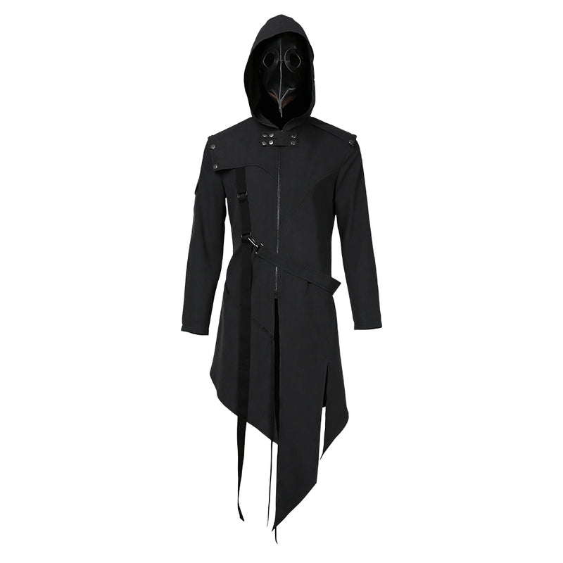 Plague Doctor Men Steampunk Gothic Hooded Jacket Coats Halloween Carni