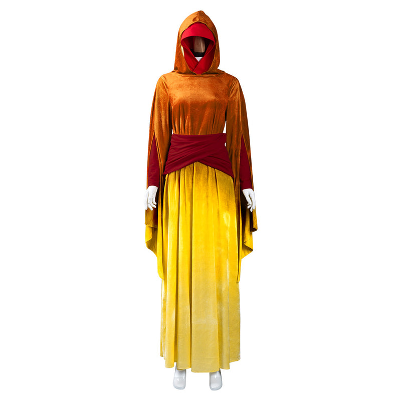 padme orange dress We are brave, your highness." Padm Amidala disguises herself as a handmaiden in this ombrd travel gown look