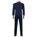 Men Cowboy Blue Outfits Halloween Carnival Suit Cosplay Costume