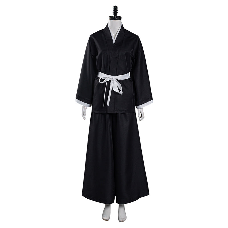 Men Black Japanese Kimono Outfits Halloween Carnival Suit Cosplay Costume