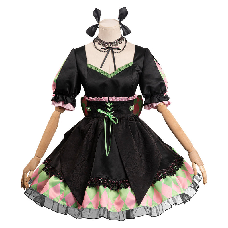 Demon Slayer Kanroji Mitsuri Gothic Lolita Dress Outfits Halloween Carnival Party Suit