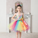 Kids Girls Rainbow Cosplay Costume Outfits Halloween Carnival Party Disguise Suit