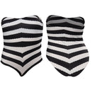 Barbie Kids Girls Black and White Striped Swimsuit Outfits Halloween Carnival Cosplay Costume